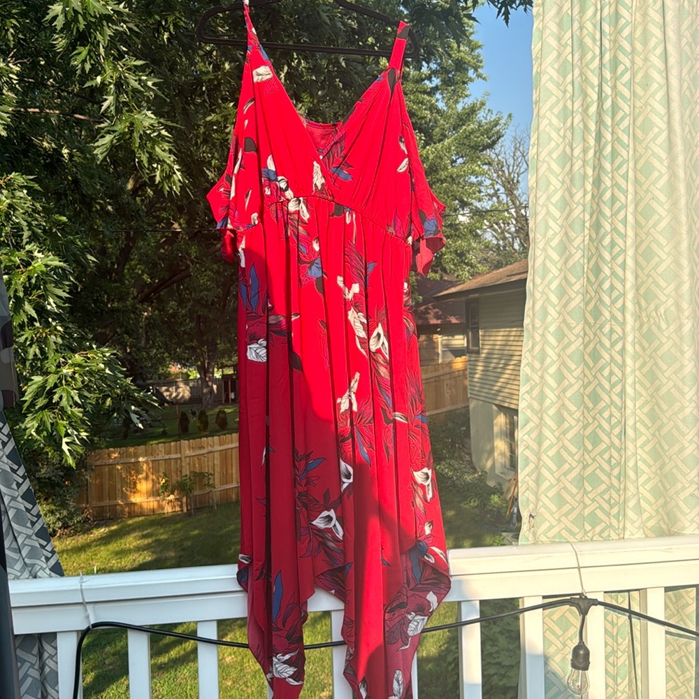 Long red tank dress
